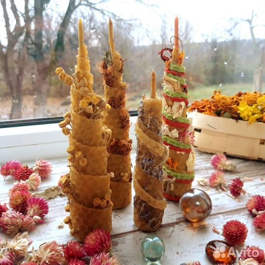 Свечи из вощины, декор, подарок, помощник