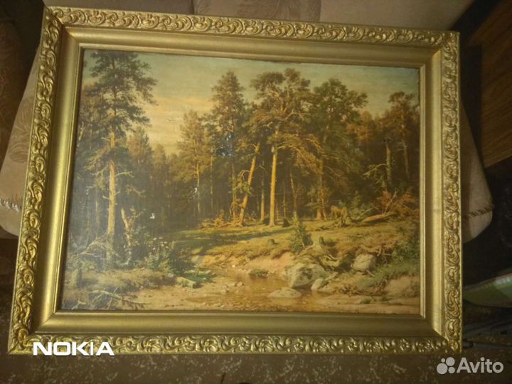 Картина на холсте старинная