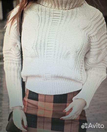 Юбка zara миди в клеточку яркая оранжевая