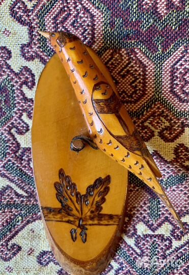 Птичка декоративная деревянная