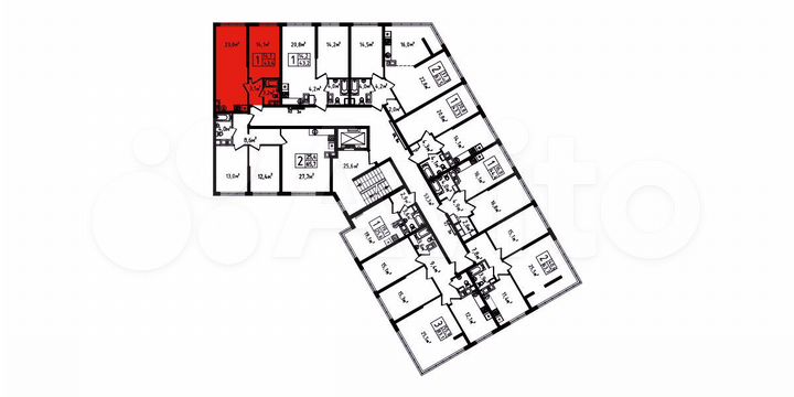 1-к. квартира, 43,4 м², 8/9 эт.