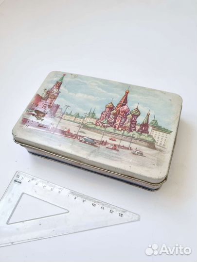 Жестяная банка СССР Москва старинная (винтаж)