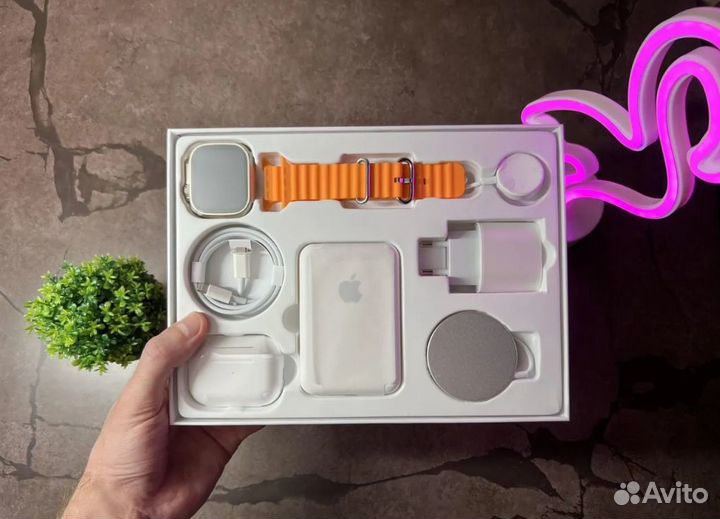 Подарочный набор Apple 6в1 / Смарт часы 8 Ultra