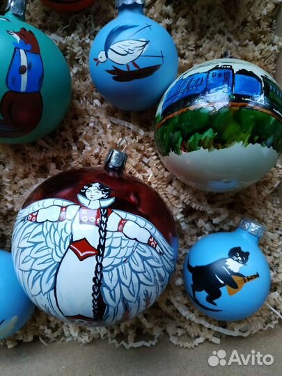 Елочные игрушки. Шары с росписью