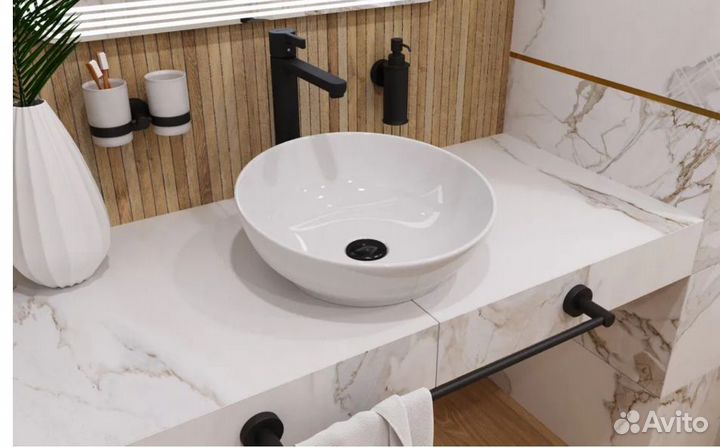 Фарфоровая накладная раковина в ванную