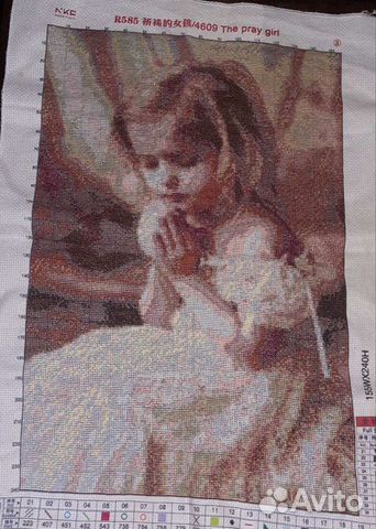 Ангел. Готовая картина. Вышивка крестом 54х35