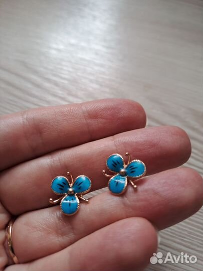 Золотые серьги СССР 583 проба