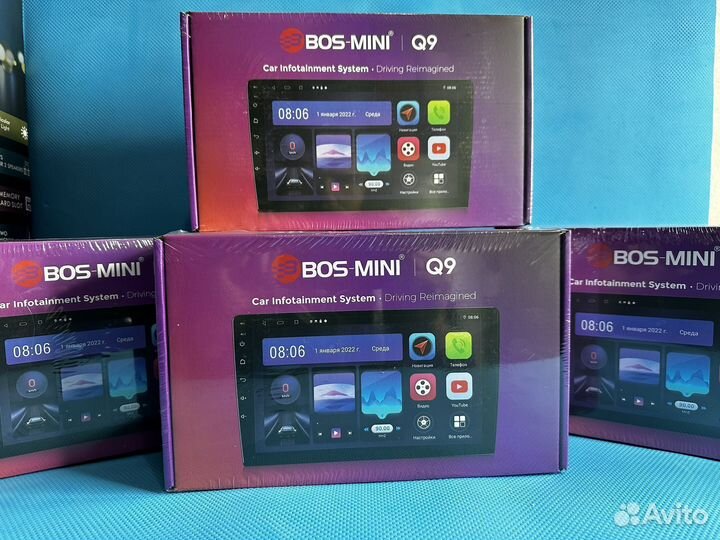 Магнитола 2 din android 9 дюймов bos-mini carplay