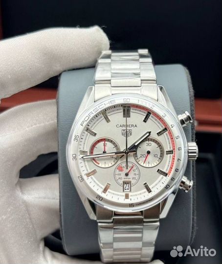 Tag Heuer Carrera white steel часы