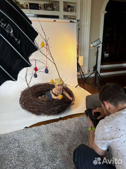 Гнездо из веток, реквизит для фотосессии, фотозона