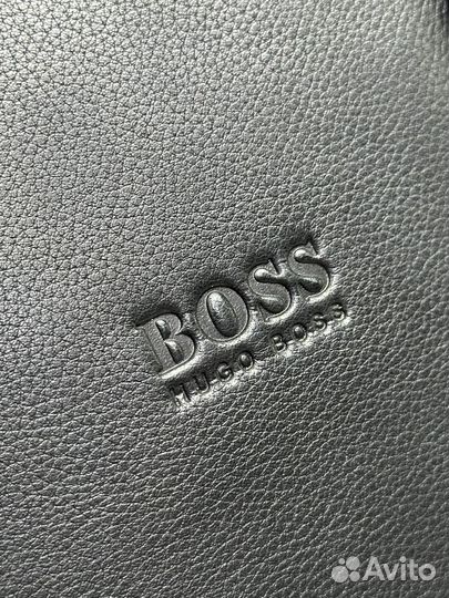 Мужской кожаный портфель Hugo boss