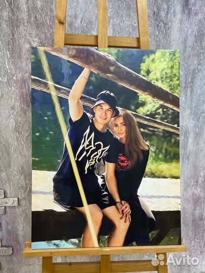 Портрет по фото на холсте