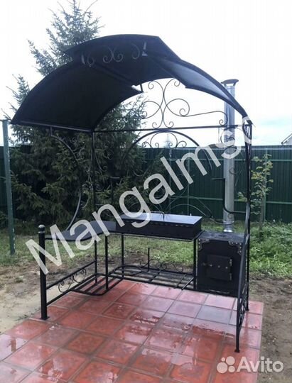 Мангал с печью под казан
