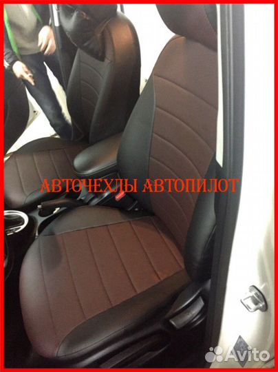 Чехлы Автопилот Kia Soul 2 из экокожи чёрно-шокола