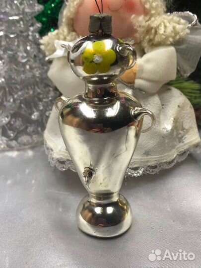 Самовар с чайником ёлочная игрушка советского пр