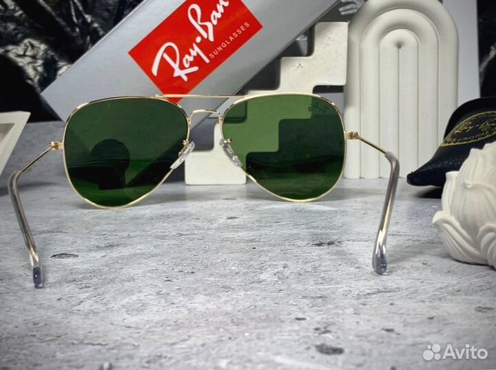 Очки Ray Ban Aviator золотые