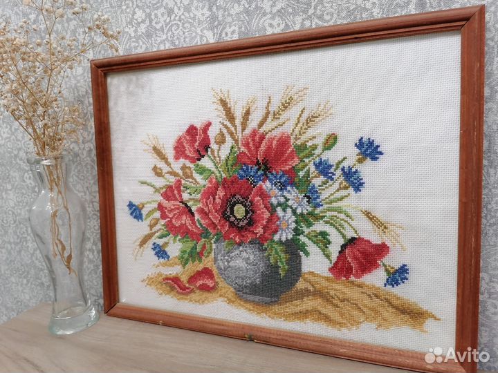 Картина вышитая крестом ручная работа 33*42