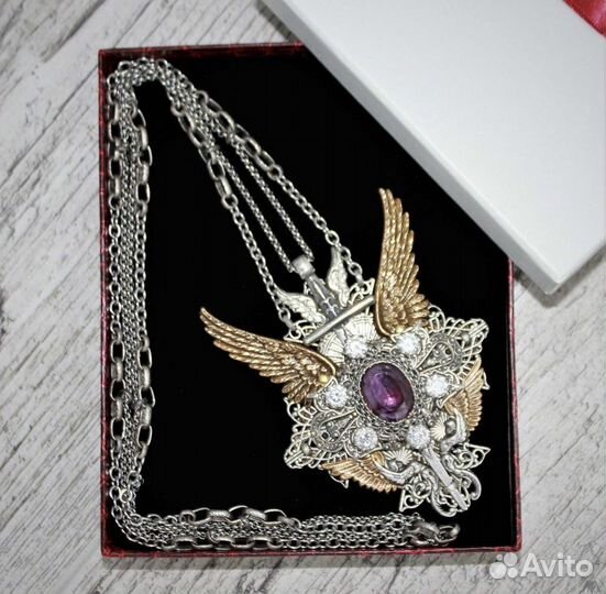 Кулон амулет оберег воина камень Архангел Михаил