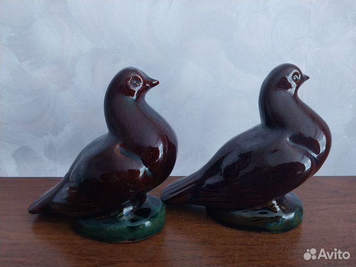 Голубь. Обливная Керамика, майолика Старая Гжель