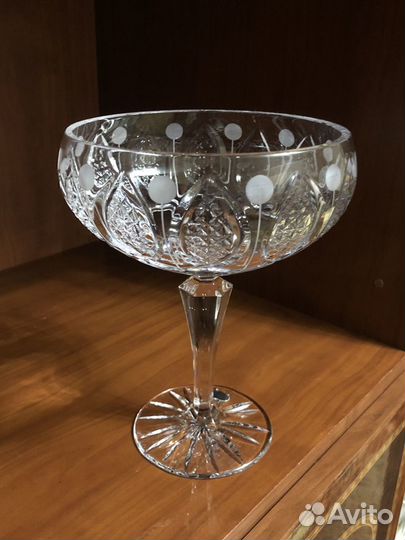 Ваза для фруктов хрустальная