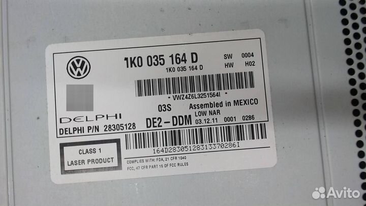 Магнитола Volkswagen Jetta 6 2012 1K0035164D