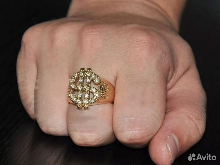 Кольцо печатка Доллар