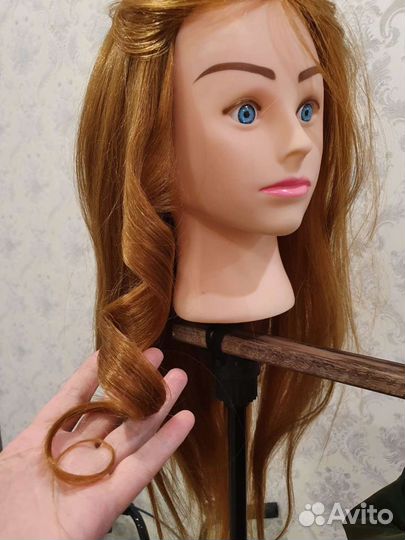 Голова для причёсок, натуральные волосы 40