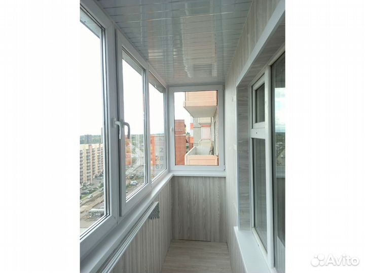 Остекление балкона с отделкой