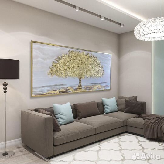 Картина маслом золотое дерево