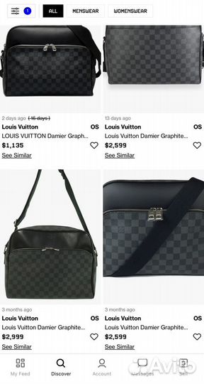 Сумка Louis Vuitton оригинал мужская