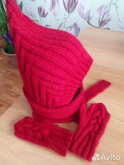 Шапочка Эльф, снуд,варежки для девочки