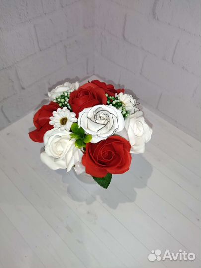 Подарок, букет из мыльных роз