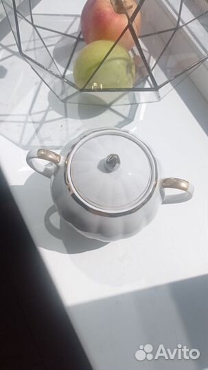 Сахарница Дулево золотая лента