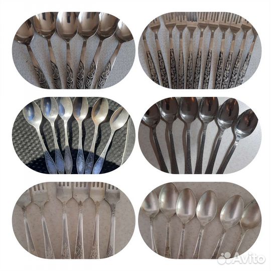 Ложки вилки нерж/мнц/золото