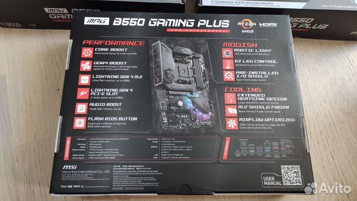 MSI mpg B550 Gaming Plus материнская плата am4