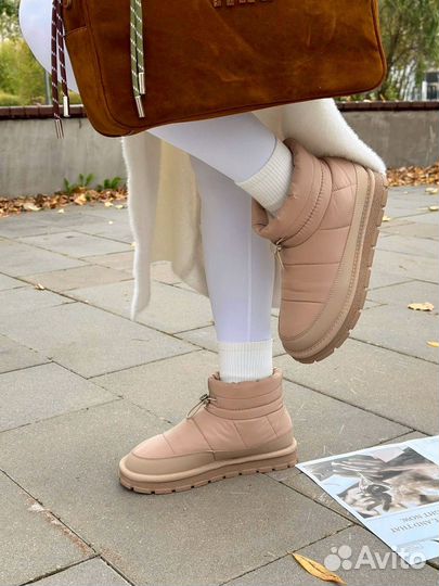 Зимние Женские Дутики Натуральный Мех