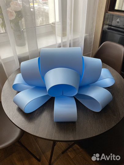 Большой бант на выписку, голубой, 70 см