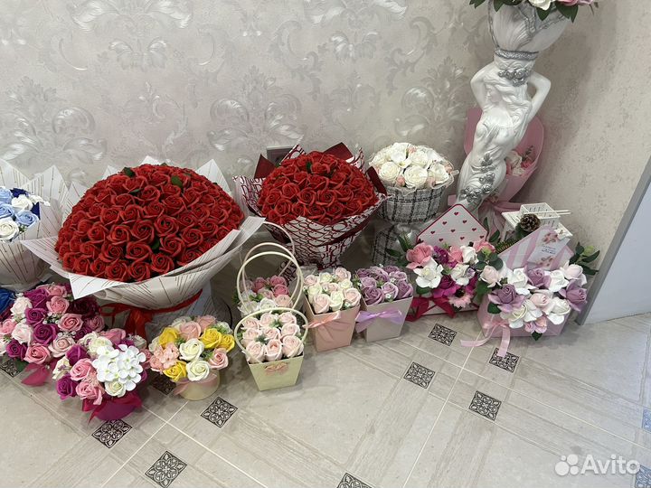 Букеты из мыльных роз, букеты к 1 сентября