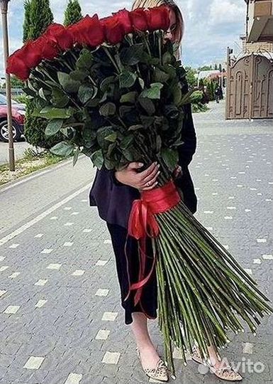 Розы высокие Доставка цветов