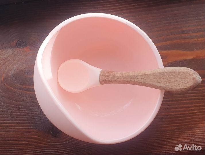 Силиконовая тарелка с ложкой