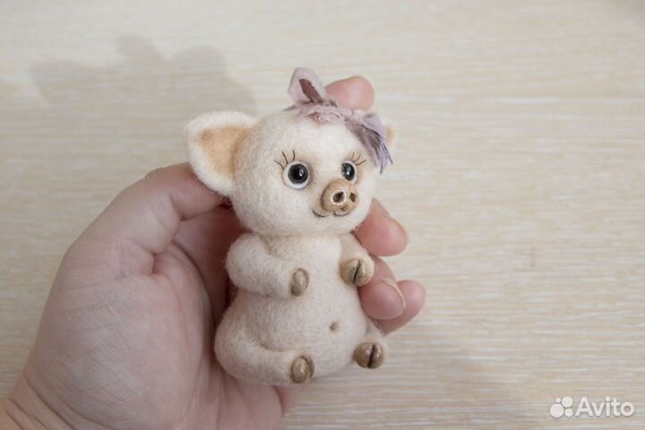 Свинка, поросенок из шерсти, ручная работа
