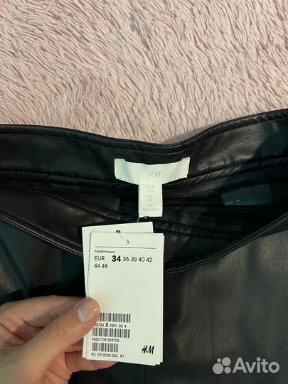 Юбка трапеция кожаная H&M новая