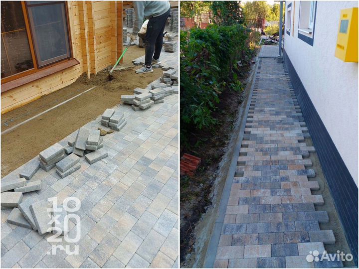 Тротуарная плитка, бордюры, газонная решетка