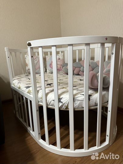 Детская кроватка трансформер круглая