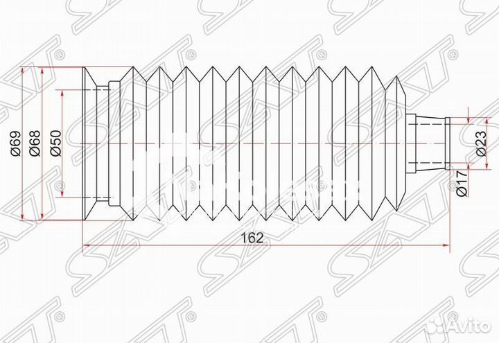 Пыльник рулевой рейки toyota hiace regius ACE 89-9