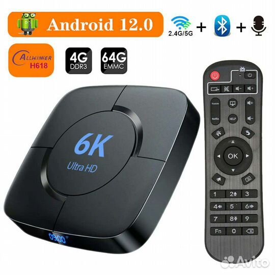 Новая Android TV приставка Box 6k 4/64 Ultra HD