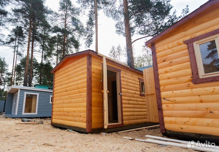 Перевозная баня из бруса 2.3 x 4 метра
