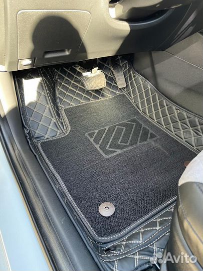 Коврик в машину эко кожа 3d