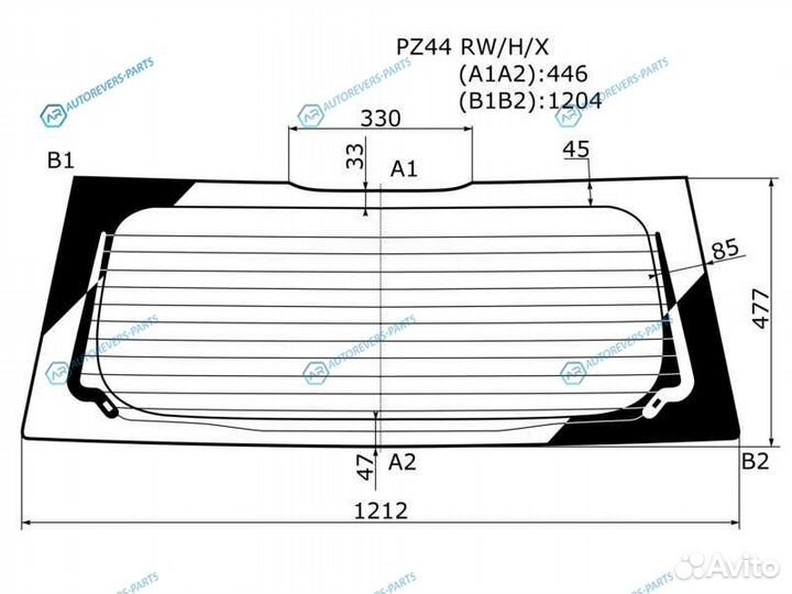 PZ44 rwhx Стекло заднее с обогревом mitsubishi col