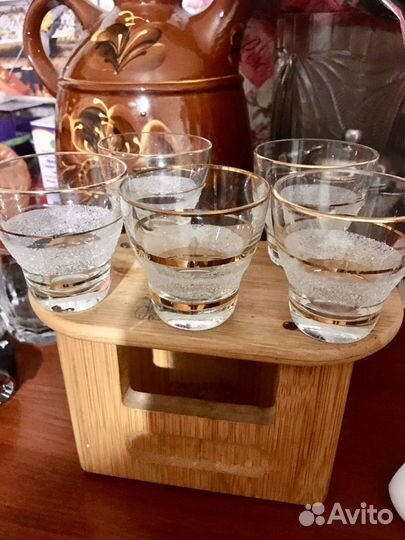 Рюмки богемское стекло. 5 шт